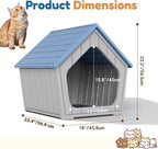 Cat Litter Box Enclosure, Hidden Covered Litter Box Furniture with Air Holes, Resin Outdoor Cat House Weatherproof, Wide Opening Design for Easy Cleaning, Blue