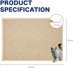 Cat Litter Box Mat, Kitty Premium PVC Pad, Durable Trapping Rug, Phthalate Free, Urine-Resistant, Scatter Control, L 35 x 23 Inch, Beige