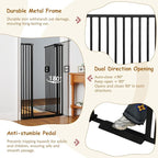 55'' Extra Tall Cat Gate, 34.2"-38.2" Wide Auto Close Tall Pet Gate for Doorways, Pressure Mounted High Dog Door Gate No Drilling Cat Fence Safety Baby Gate for Stairs, Doorways, Black
