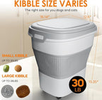 28-30lbs Collapsible Dog Food Storage Container,Airtight Dog Food Container | Pet Food Storage Container with Double Seal Lid,Wheels,Multifunctional for Dog,Cat,Rice,Flour,Scoop &Small Container