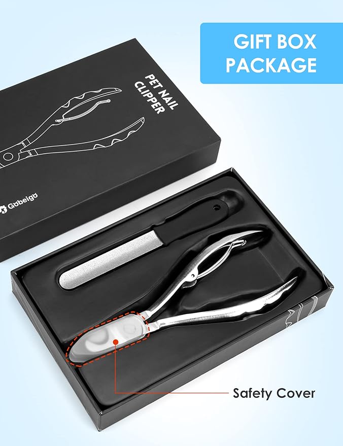 Heavy Duty Dog Nail Clippers for Large Dogs & Thick Nails (Silver) | Upgrade Wide Open Nail Trimmer Cut Like Butter, Professional Full Metal Razor Sharp for All Dogs with Thick Toenails