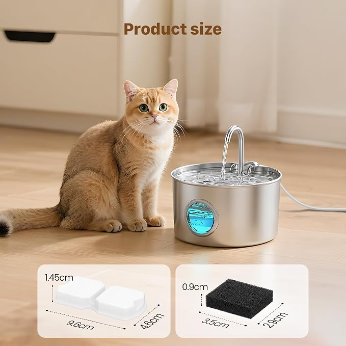 GIOTOHUN Cat Water Fountain Filter: 40 Cat Fountain Filter Replacement - 40 Pet Fountains Filters Replacement - 20 Filters & 20 Sponges - for ATMZIQXR GIOTOHUN KOOGMOON UMOCUOY IHOUONE HOOISE