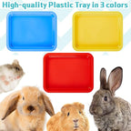 Tessco for you 3 Pcs Kitten Litter Box 17.3 x 13.6 x 1.6 Inch Shallow Low Entry Open Cat Litter Box Waterproof Plastic Small Rabbit Pan Tray Travel Toilet for Senior Cat Kitten Training