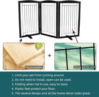 Dog Fence Indoor,Dog Gate Indoor for Doorway pet gate -3-Panel Freestanding, Hallways, House or Stairs -60x32-Inch Retractable Foldable Expandable Wood Pet by SFJC (Black) ﻿