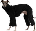 D Doggy Star Italian Greyhound Clothes Sweater Fleece Basic Onesie Whippet for Dog Turtleneck Outfits Coat (XL,FLCE Black)
