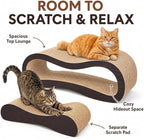 Simple Delxue 2 in 1 Large Cardboard Cat Scratcher Lounger，Cat Scratching Board for Indoor Cats,100% Recyclable&Reversible Horizontal Scratching Pads Prevents Furniture Damage,Brown