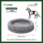 BALANCE Luxury Donut Dog Bed, 43 Inches Round Dog Beds Large Sized Dogs Washable, Orthopedic Calming Dogs Bed for Pets with Anti-Slip Bottom, Gray
