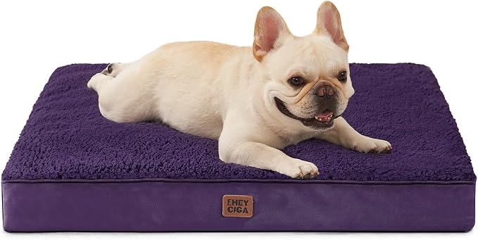 EHEYCIGA Orthopedic Dog Bed Medium with Removable Washable Cover,30x20 | Egg Crate Foam Support,Durable Oxford fabric,Non-Slip Bottom,Machine Washable,Soft Waterproof Plush Pet Bed Mat For Crate