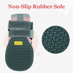 Allroaring 4PCS Dog Shoes for Hot Pavement, Anti-Slip Dog Boots Pink-7 | Non-Slip Rubber Sole, Durable Reflective Straps, Paw Protector for Snow & Hot Pavement, for Medium Large Dogs – Pink/Black