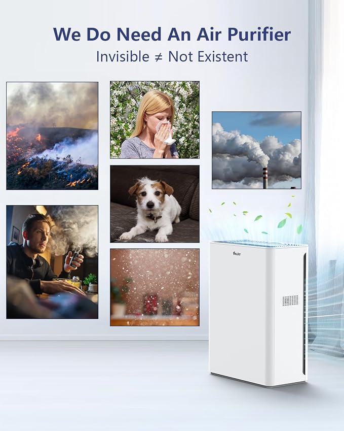 VEWIOR Air Purifiers For Home Large Room H13 HEPA Up to 2200 ft² | Air Cleaner with PM2.5 Display, Timer, Auto Mode, Sleep Mode, Fragrance Sponge for Pets Dander Dust Smoke Pollen