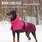 BRKURLEG Dog Raincoat, Waterproof Rain Jacket with Hood, Rose Red, XXXL | Adjustable Windproof Rainproof Jacket with Leash Hole, Reflective Breathable Rain Coat Poncho, for Small to Large Dogs