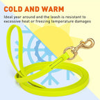 Viper Biothane K9 Working Dog Leash Waterproof Lead for Tracking Training Schutzhund Odor-Proof Long Line with Solid Brass Snap for Puppy Medium and Large Dogs, 10ft Safety Yellow