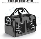 Cat Carrier for 2 Cats, Foldable Double Cat and Dog Carrier, Small to Medium Size, 2 Front Zippered Compartments,Two Pets Carrier for Travel,Mulitple Cat Carrier (Dark Gray with Flat Pocket)
