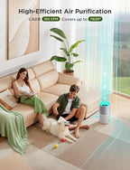 GoveeLife Air Purifier for Bedroom, Covers up to 1162ft², 24dB Sleep Mode | Smart Air Purifier with App & Alexa Control, RGB Night Light, PM2.5 Sensor Air Purifier for Pet Hair, Pollen, Dust, Smoke