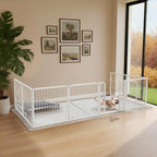 FXW Homeplus Indoor Dog Playpen with Fence-to-Wall Anchors, 24" H, 8 Panels | Calm Indoor Play Area, 4 Wall Anchors for Flexible Boundaries, for Puppies & Small Dogs, Patented