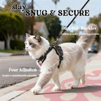 rabbitgoo Cat Harness and Leash Set, Escape Proof Vest, Berry Pounce | Soft Breathable Mesh, Easy Adjustable Fit, Snap Buckles, Sturdy Clip, Reflective Strips, for Average Cats Walks, S