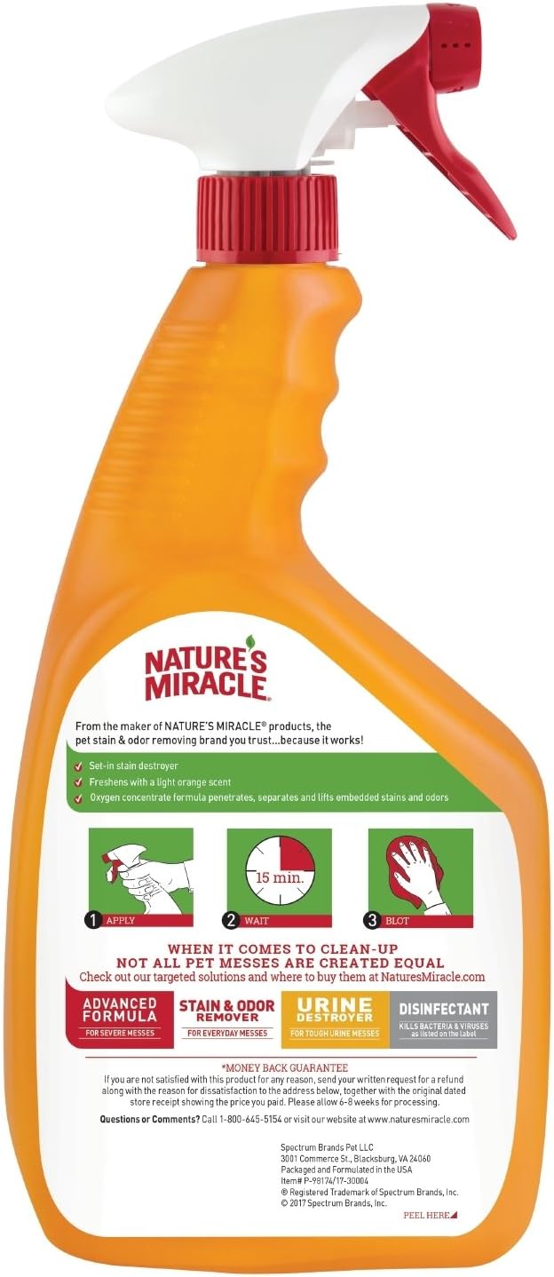 Nature's Miracle Oxy Set-In Stain Destroyer, Dog Odor Control, 32 oz