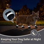 PAWsay Dog Boots Water-Resistant Non Slip Doggy Shoes | Non Slip Puppy Boots with Reflective Straps Prevent Injury Scratching Comfy Boots with Soft Thin Lining Lighten Friction