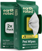 Earth Rated Dog Wipes for Paws & Butt, Deodorizing, Unscented, 200ct | Hypoallergenic, 3-in-1 Cleaning and Hydrating, for Grooming Paws, Body and Butt
