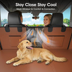 Hard Bottom Dog Car Seat Cover, 52"×65", Waterproof PU Leather | Stable Hard Bottom Support for Comfortable Rides with Large Dogs