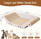 Cat Scratcher Bed 25" Large Cardboard Cat Scratcher Couch | Cat Scratcher Sofa for Large Cats, Abrasion Resistant Curve Cardboard Cat Sofa, Widened Scratch Pad for cats with catnip