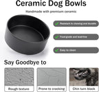 MateeyLife Ceramic Dog and Cat Bowls with Stand, 2-Pack Food and Water Bowl Set - Non-Slip Pet Bowls for Small & Medium Size Dogs，28.7OZ(Black)