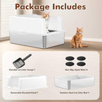 Extra Large Stainless Steel Litter Box for Large Cats | 50% Thicker Metal, High Sides, Leak-Proof, Non-Stick Surface, Odor Resistant, Easy Clean
