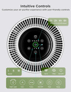 GoveeLife Air Purifier for Bedroom, Covers up to 1162ft², 24dB Sleep Mode | Smart Air Purifier with App & Alexa Control, RGB Night Light, PM2.5 Sensor Air Purifier for Pet Hair, Pollen, Dust, Smoke