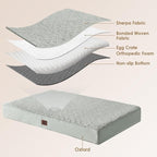 EHEYCIGA Orthopedic Dog Bed Extra Large with Removable Washable Cover,47x29 | Egg Crate Foam Support,Durable Oxford fabric,Non-Slip Bottom,Machine Washable,Soft Waterproof Plush Pet Bed Mat For Crate