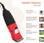 DUCKBOY 35W Pet Clipper Grooming Kit, 4 Interchangeable Blades, 3m Cable | Ideal for all dogs & cats. Home grooming with 4 stainless steel blades, 35W motor, 3m cable. Quiet, safe trimming