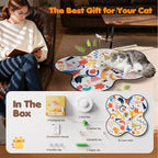 Aktor Interactive Cat Toy for Indoor Cats - Rechargeable Automatic Hide & Seek with Fluttering Butterfly, Moving Feather Wands & Realistic Prey Sounds | Motion Activated Exercise Toy for Bored Cats