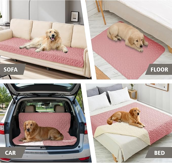 Ameritex Pet Bed Cover Dog Bed Blanket for Sofa and Furniture Waterproof New Pattern Design (68x82 Inch, Pink)