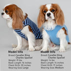 KYEESE 2Pack Dog Shirt, Soft Striped Dogs T Shirts, Lightweight Pet Tank Top, Sleeveless Dog Shirt for Small Dogs, Stretchy Comfortable Pet Vest, Dark Blue, Large