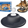2-in-1 Dog Slow Feeder Bowl & Lick Mat with 2 Rotatable Balls, No-Slip Silicone Anxiety Relief Treat Mat for Dogs & Cats, Dishwasher Safe (Black)