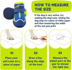 Illumifun Dog Boots for Hot Pavement Protection – 4 Pack Anti-Slip Breathable Paw Shoes with Reflective Straps, All-Season Outdoor Booties for Walking, Hiking, Camping (Navy Blue, Size 8)