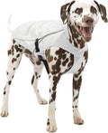 Kurgo Halifax Rain Shell, Stormy White, Large | Waterproof Rain Jacket for Dogs, Ideal for Rain or Sleet, Reflective Accents, Leash Opening, Quick Release Buckles