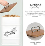 Treat Container w/Airtight Bamboo Lid 2 Pack - Farmhouse Large Treats Jar - Dog Treat Jars for Kitchen Counter - Dog Treat Jar - Metal Canister for Cookies & Biscuits - Pet Treat Container