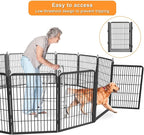 Dog Playpen Outdoor with Low Threshold Gate, 32 inch 40 Panels Dog Play Pen Indoors, Heavy Duty Metal Puppy Playpen Dogs Pen, Rust-Resistant Pet Playpens for Yard RV Camping
