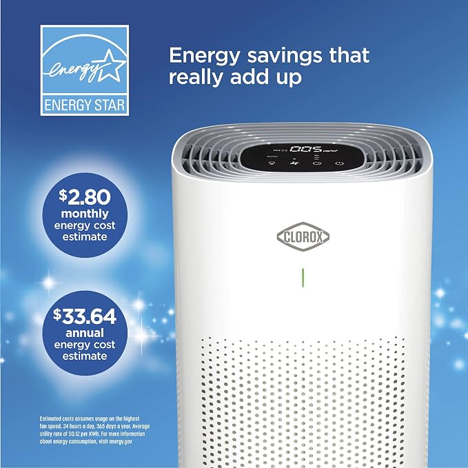 Clorox Large Room HEPA Air Purifiers for Home With True HEPA Filter