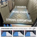 Btefd Back Seat Extender for Dogs, Hard Bottom Dog Hammock for Car & SUV | Dog Seat Cover Supports 420lbs, 45% More Space, Waterproof, Mesh Window, Scratch Resistant, Non-Slip, Easy Care, Beige