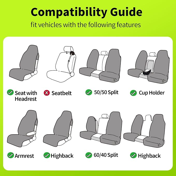 Leader Accessories Waterproof Towel Car Seat Cover, Front Bucket, White | Universal Non-Slip, Fits Car Truck SUV, Machine Washable, For Dog & Kid, Pets, Yoga, Gym, Beach, Swimming, Outdoor Sports