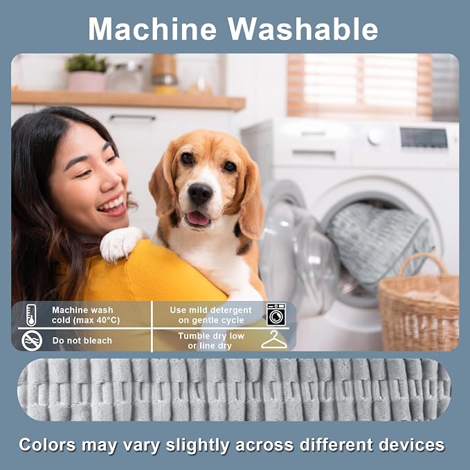 Front Seat Dog Car Seat Cover, Plush Waterproof Protector, Grey | Non-Slip Backing, Soft, Side Flaps, Full Coverage, Hair, Dirt & Scratch Defense, Machine Washable, Fits Cars, SUVs & Trucks