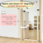 Lumizone 61.02" Extra Tall Pet Gate for Cat Dog 30.12"-38.38" Wide Cream | Extra Tall Cat Gate for Doorway Hallway Stairs Pressure Mounted 1.37" Gap No Drilling Auto-Close Dual-Lock