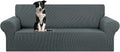 Stretch Oversized Couch Covers for Sofa Slipcover,Grey | 1-Piece Washable Sofa Cover (94"-110") 4-Seater Furniture Protector, Soft Jacquard Non-Slip Elastic Bottom for Dogs & Kids