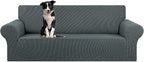 Stretch Oversized Couch Covers for Sofa Slipcover,Grey | 1-Piece Washable Sofa Cover (94"-110") 4-Seater Furniture Protector, Soft Jacquard Non-Slip Elastic Bottom for Dogs & Kids