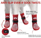 PUPTECK Anti Slip Dog Socks with Double Grippers for Hardwood Floors, Shoes for Hot/Cold Pavement, Boots & Paws Protectors to Prevent Licking, Traction Booties for Senior Small Large Dogs