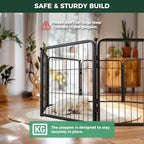 FXW Homeplus Indoor Dog Playpen, 24" H, 16 Panels, for Puppies & Small Dogs | Stress-free play, Heavy-duty, Semi-open design, Easy setup, Threshold-free gate, Expandable, Patented