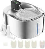 Wireless Cat Water Fountain Stainless Steel,135floz/4L Battery Operated Automatic Pet Fountain,Cordless Cat Water Dispenser Pet Water Fountain for Cats Dogs Pets Outdoor