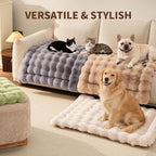 SOMAHE Plush Dog Bed Mat, Machine Washable, Large 35x27 Milky White | Machine Washable + Non-Slip Paw Bottom: plush dog mat stays fluffy and helps reduce sliding on indoor floors.