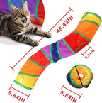 Pet Cat Tunnel, S-Shape Tunnels for Indoor Cats, Collapsible Pet Tunnel for Kitten, Puppy, Rabbit, 25cm-Wide Tunnels, Durable & Breathable, with Peek Hole Toy Ball